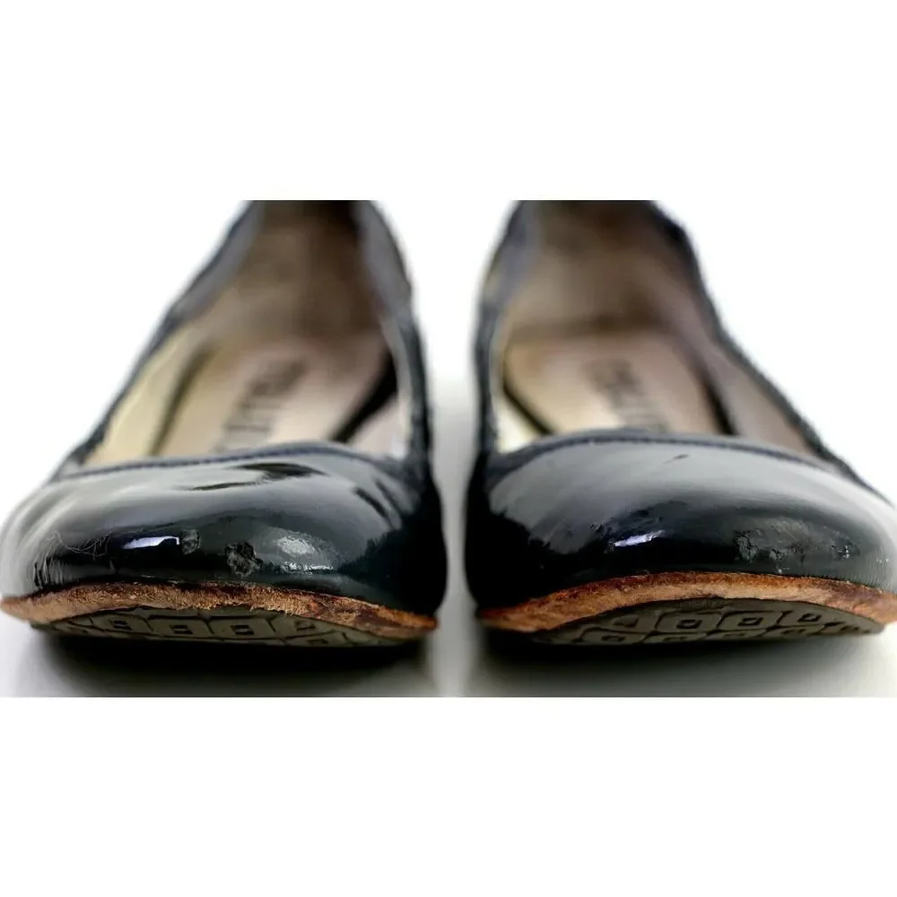 Tsubo DARK GRAY PATENT LEATHER FLAT BALLET SLIP ON SHOES Sz 7 US/38